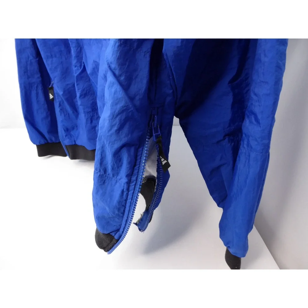 Adidas Vintage Y2K Windbreaker Pullover Blue Orange V-Neck Jacket Men's Medium